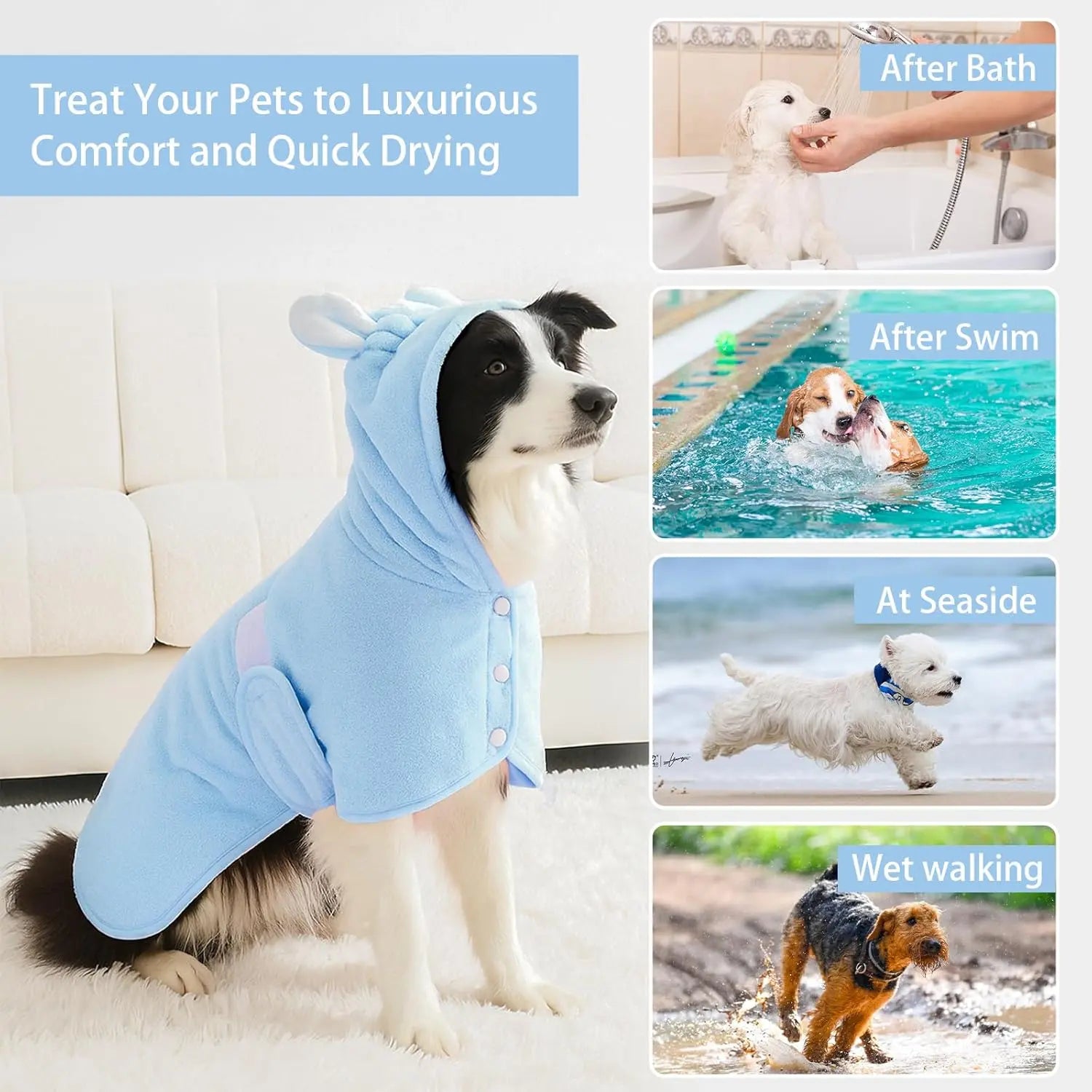 Quick-Dry Dog Bathrobe